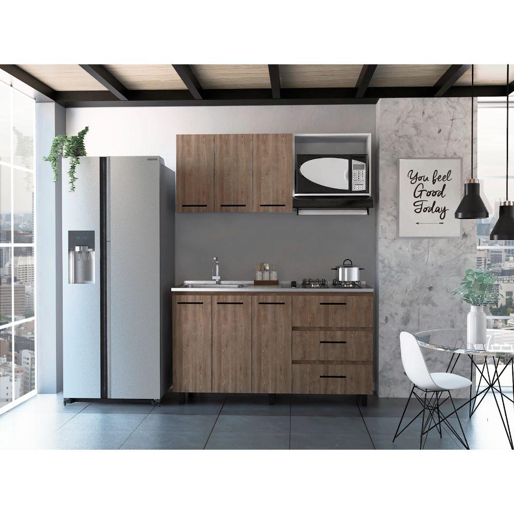 Cocina Integral Vaciles Miel Y Blanco Sin Mesón