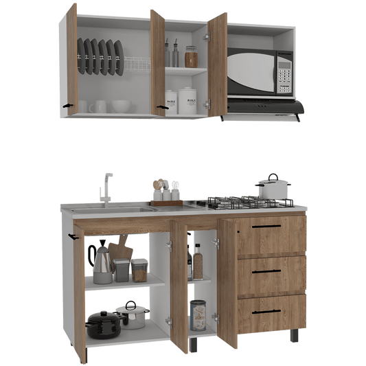 Cocina Integral Vaciles Miel Y Blanco Sin Mesón