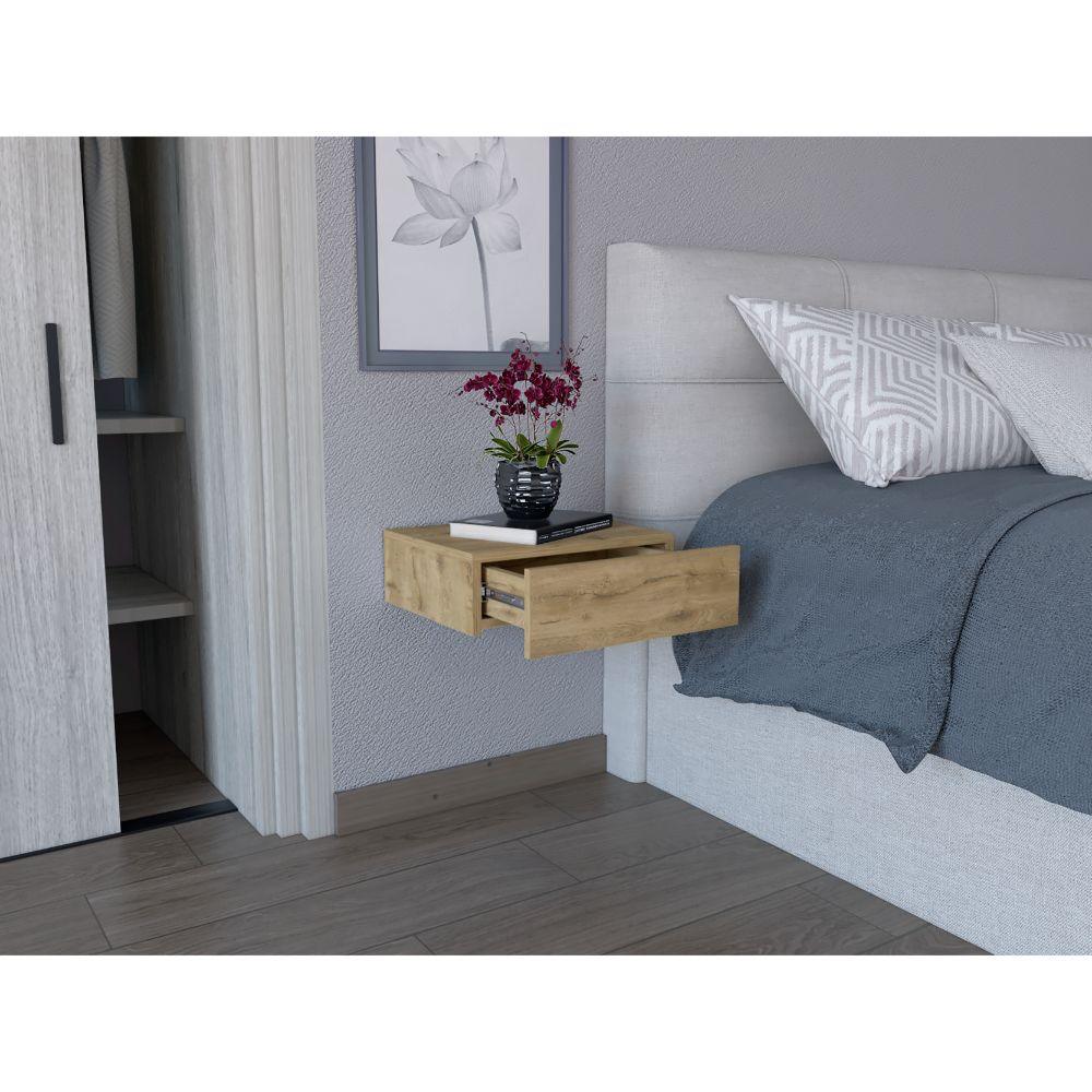 Mesa De Noche Flotante Jumira 40 Macadamia