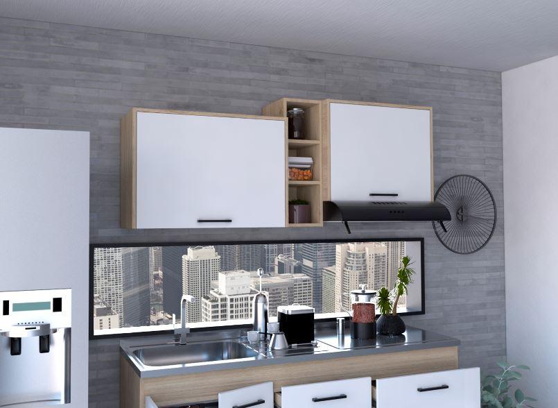 Gabinete Superior Gumbita Rovere Y Blanco 150 Cm