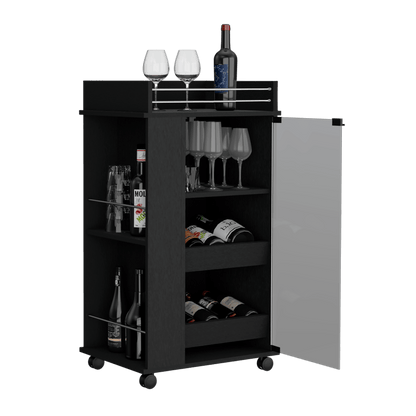 Bar Nyvora, Wengue, Con Amplios Espacios Para Ubicar Copas Y Botellas