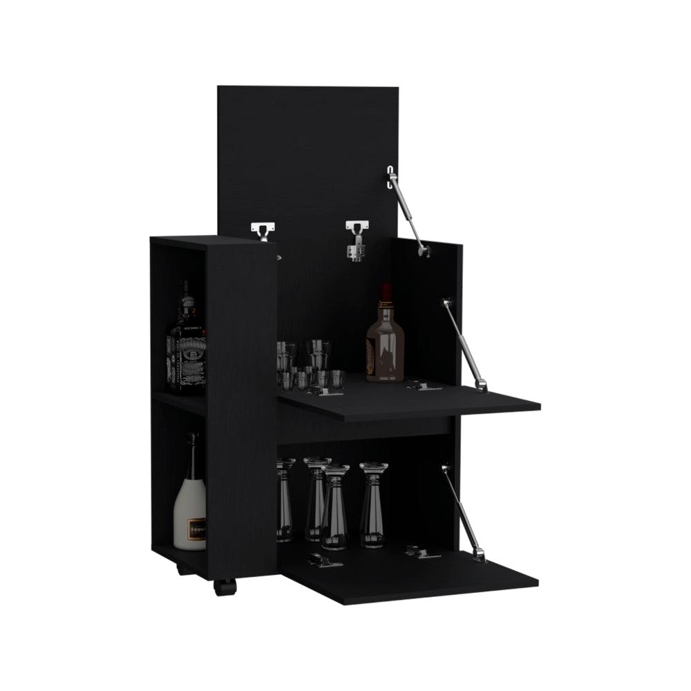 Bar Glass, Wengue, Con Tres Puertas Abatibles