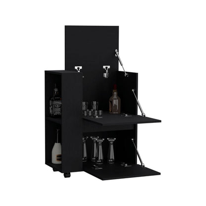 Bar Glass, Wengue, Con Tres Puertas Abatibles