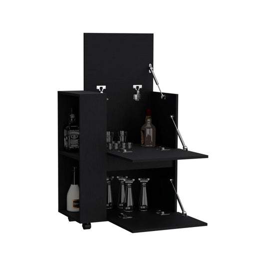 Bar Glass, Wengue, Con Tres Puertas Abatibles