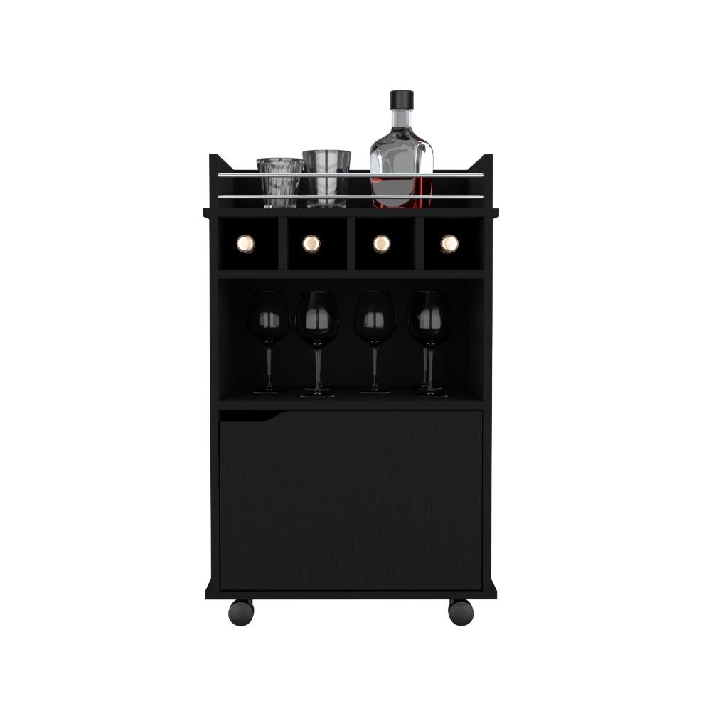 Carro Bar Vitrines, Wengue,  Con Rocachinas Para Facil Desplazamiento