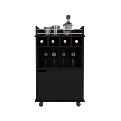 Carro Bar Vitrines, Wengue,  Con Rocachinas Para Facil Desplazamiento