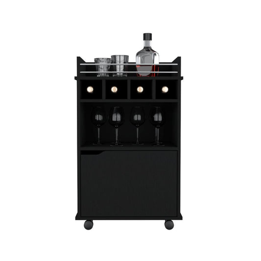 Carro Bar Vitrines, Wengue,  Con Rocachinas Para Facil Desplazamiento