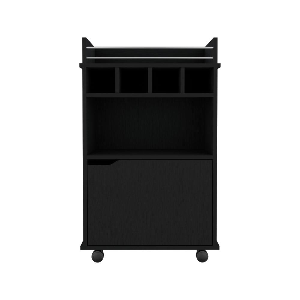 Carro Bar Vitrines, Wengue,  Con Rocachinas Para Facil Desplazamiento