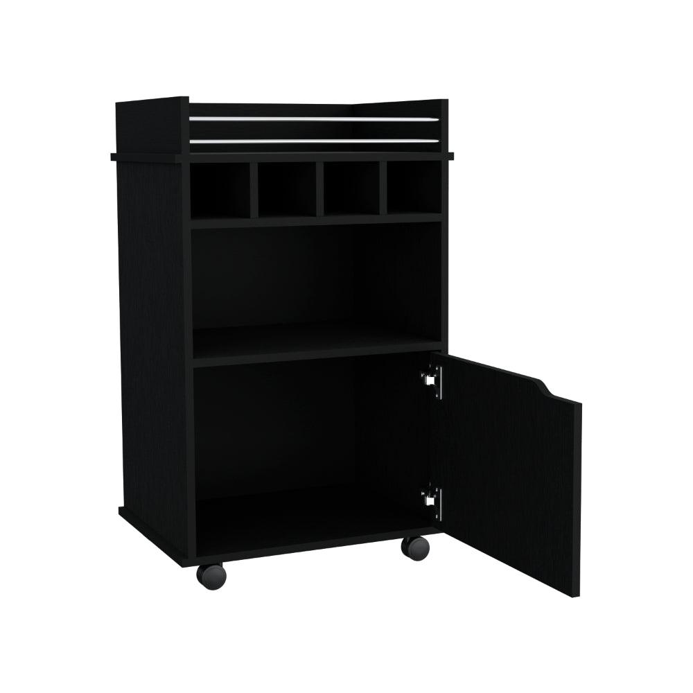Carro Bar Vitrines, Wengue,  Con Rocachinas Para Facil Desplazamiento
