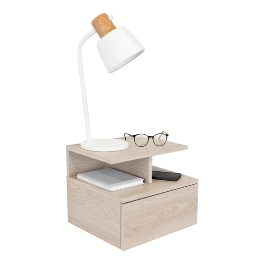 Mesa De Noche Flotante Plish Ceniza