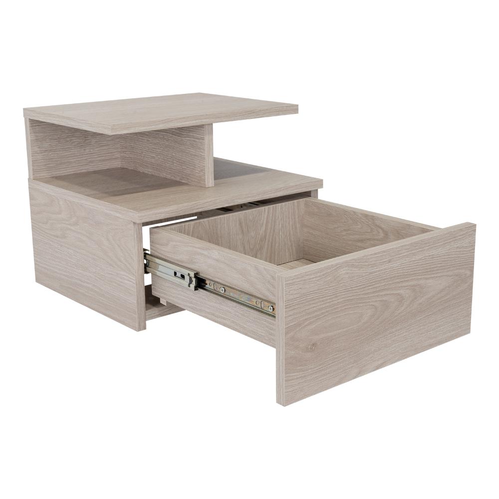 Mesa De Noche Flotante Plish Ceniza