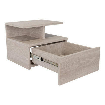 Mesa De Noche Flotante Plish Ceniza