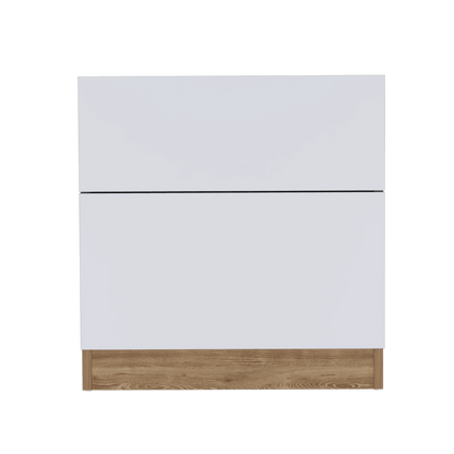 Mesa De Noche Trionyx Miel + Blanco