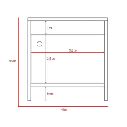 Mesa De Noche Eviré  Macamadia + Blanco