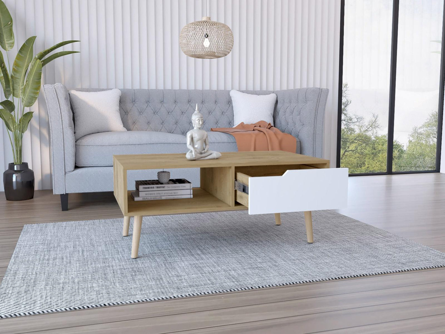 Mesa De Centro Coruna (1C) Macadamia+Blanco