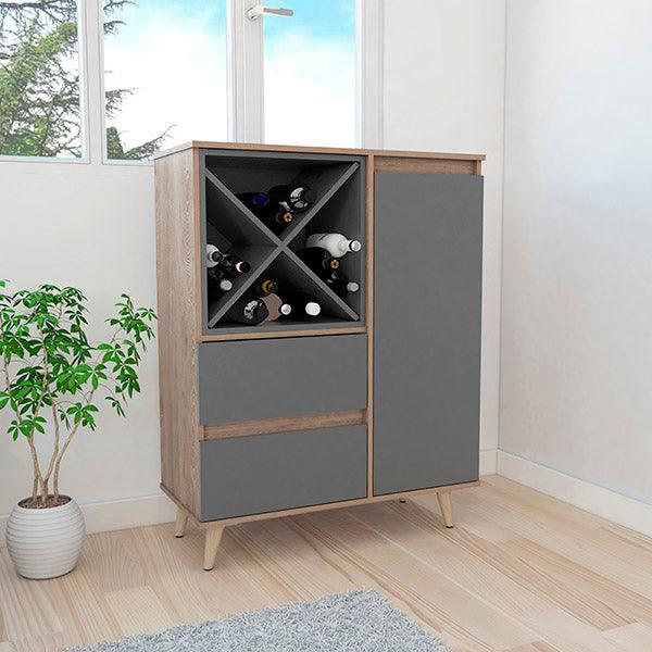 Mueble Bar Jureli  Miel Y Plomo