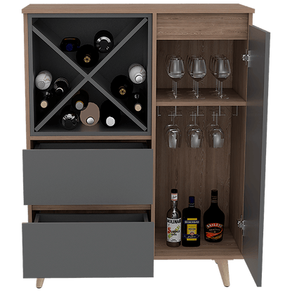 Mueble Bar Jureli  Miel Y Plomo