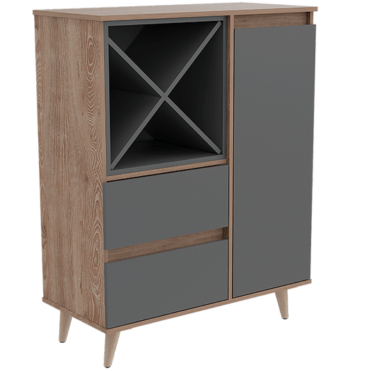 Mueble Bar Jureli  Miel Y Plomo