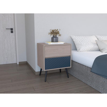 Nochero Pyley 2 Cajon Nacar Y Azul Navy