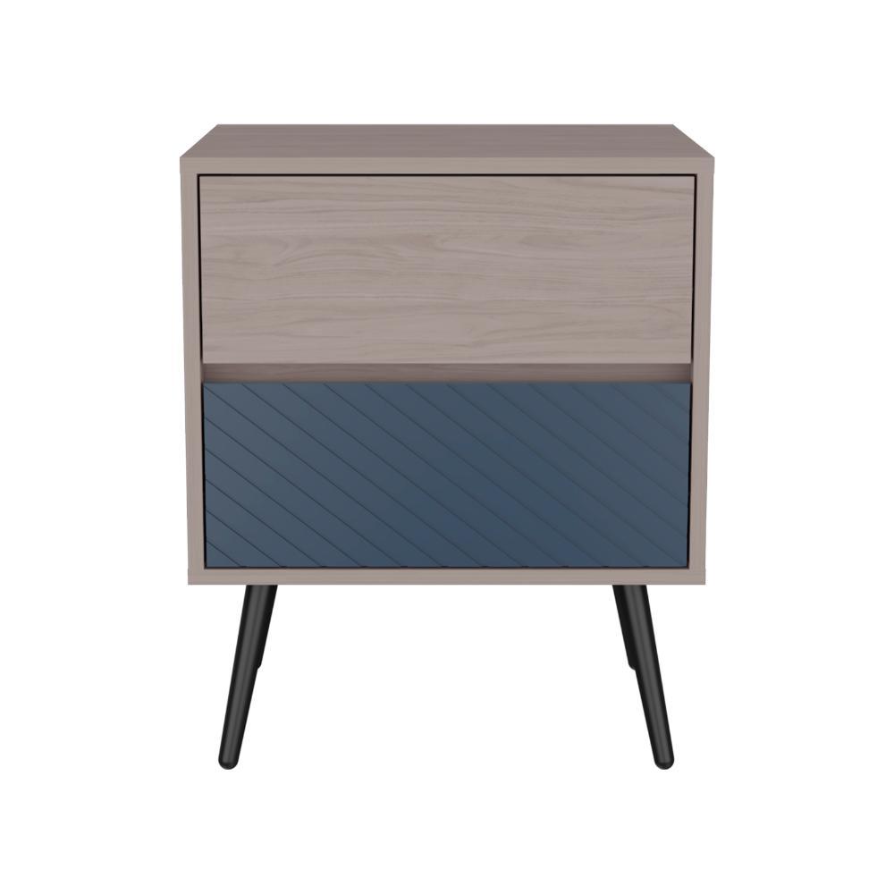 Nochero Pyley 2 Cajon Nacar Y Azul Navy