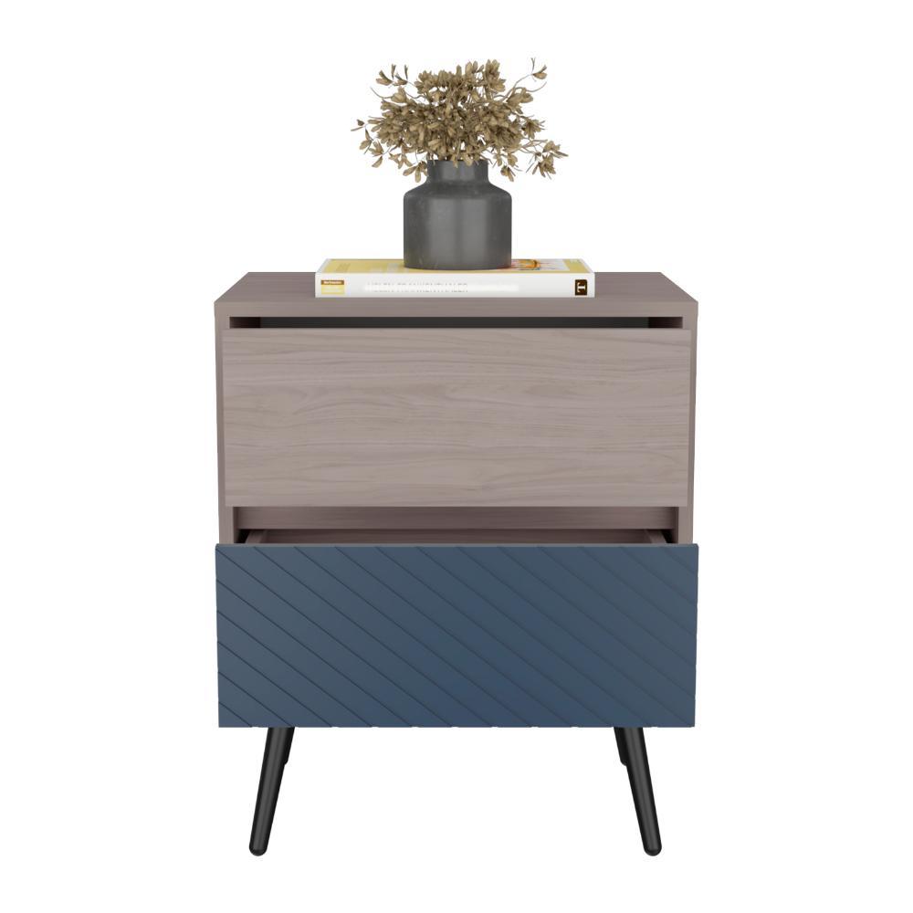 Nochero Pyley 2 Cajon Nacar Y Azul Navy