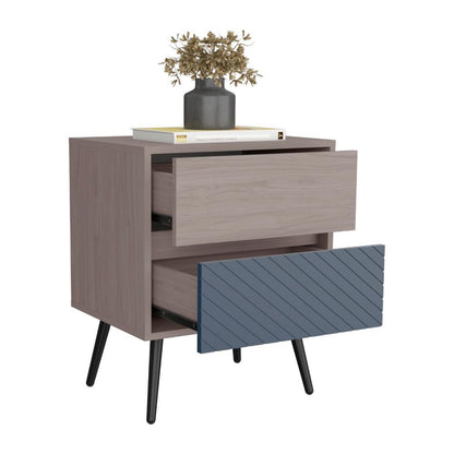 Nochero Pyley 2 Cajon Nacar Y Azul Navy