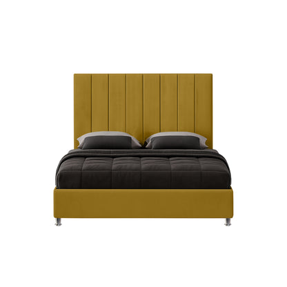Base Cama Con Espaldar Semidoble Natura Mostaza