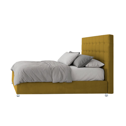 Base Cama Con Espaldar King Capital Mostaza