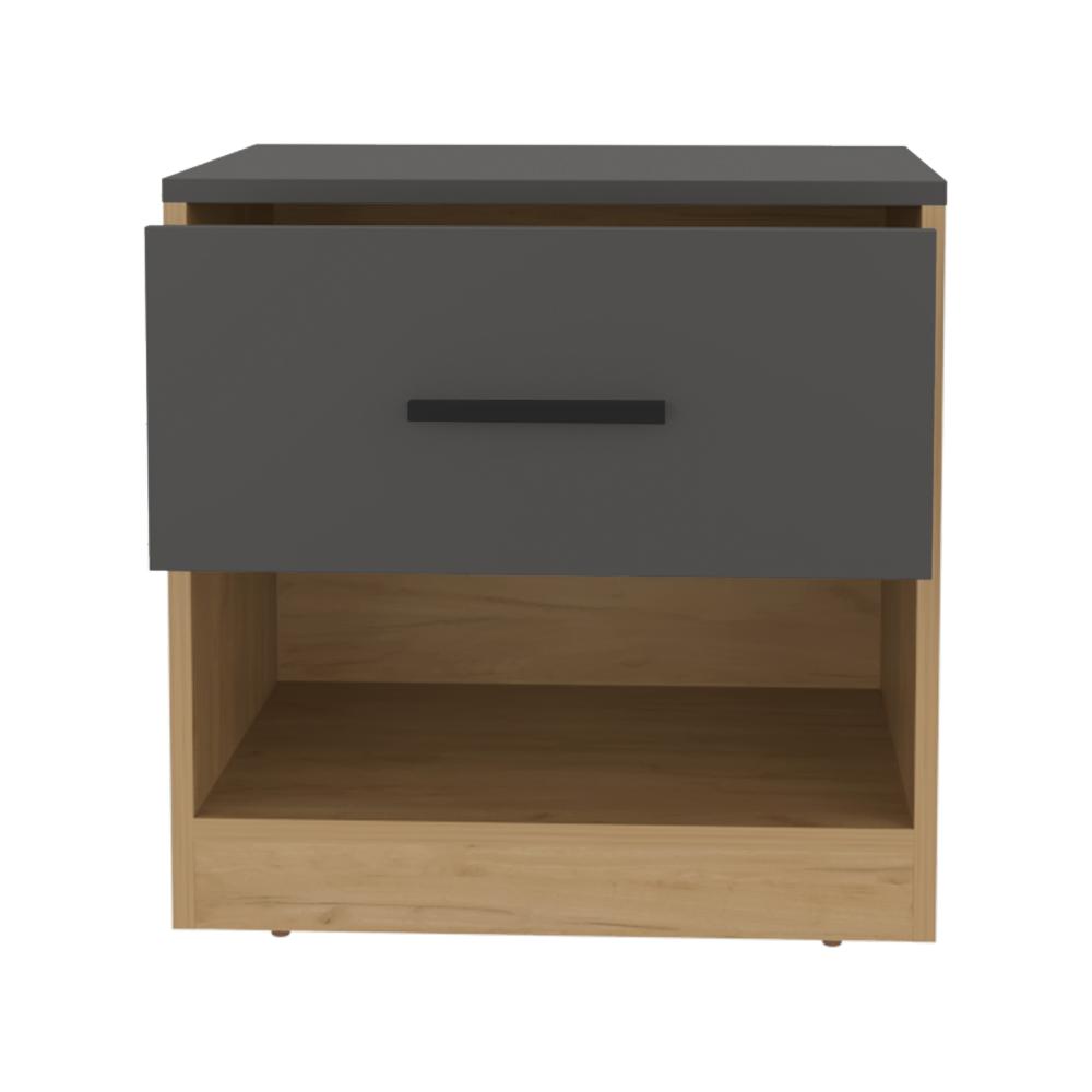 Mesa De Noche Delira Plomo Y Fresno