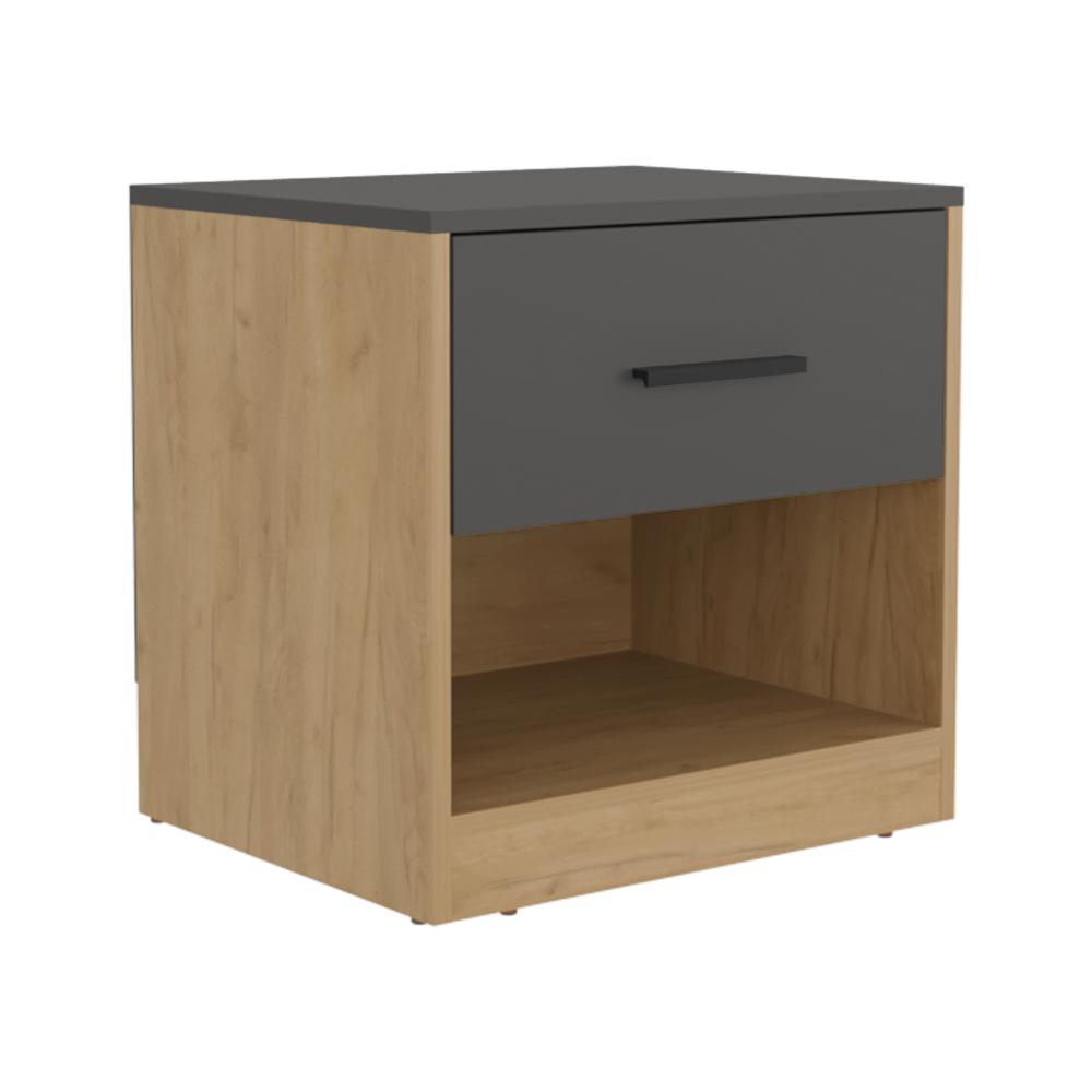 Mesa De Noche Delira Plomo Y Fresno