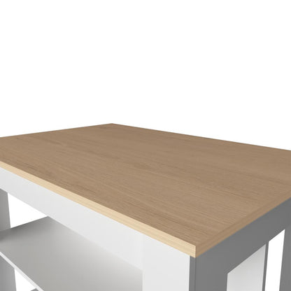 Barra De Cocina Serima Rovere Y Blanco