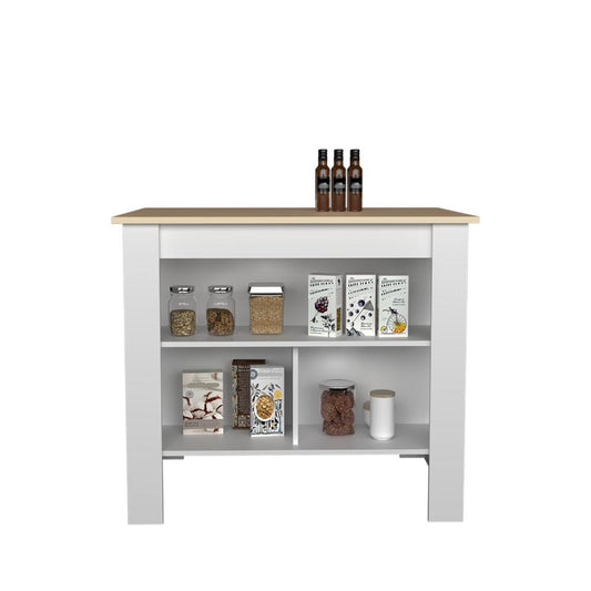 Barra De Cocina Serima Rovere Y Blanco