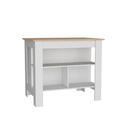 Barra De Cocina Serima Rovere Y Blanco