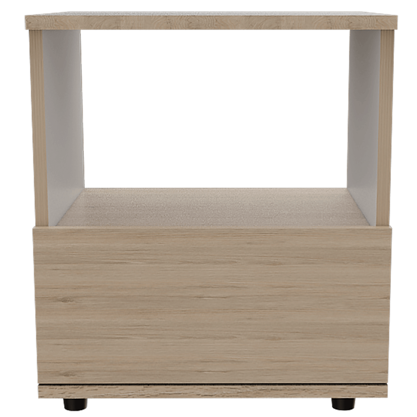 Mesa De Noche Ovelar Rovere + Blanco