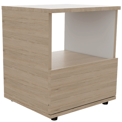 Mesa De Noche Ovelar Rovere + Blanco