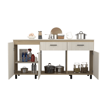 Modulo Inferior Cocina Vionel  Rovere Niebla 180 Cm