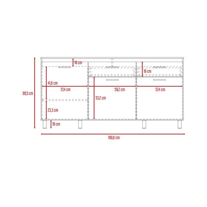 Modulo Inferior Cocina Vionel  Rovere Niebla 180 Cm