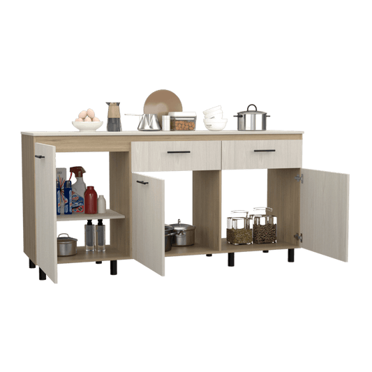 Modulo Inferior Cocina Vionel  Rovere Niebla 180 Cm
