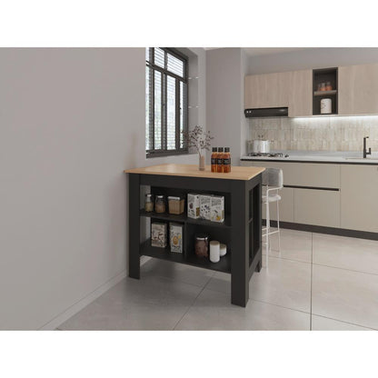 Barra De Cocina Serima Rovere Y Wengue
