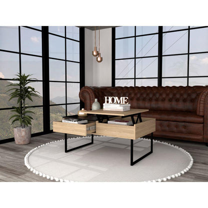 Mesa De Centro Funcional Base Flotante Rovere Wengue