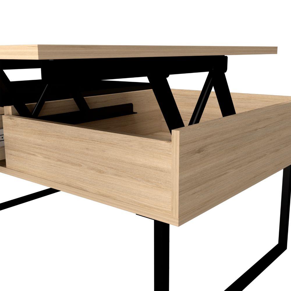 Mesa De Centro Funcional Base Flotante Rovere Wengue