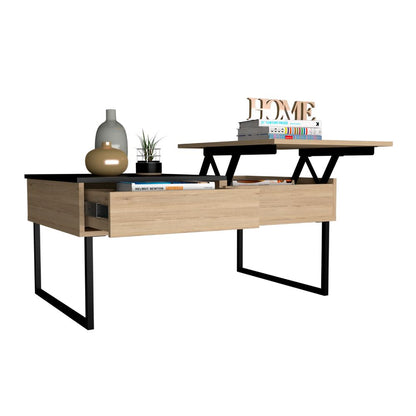 Mesa De Centro Funcional Base Flotante Rovere Wengue