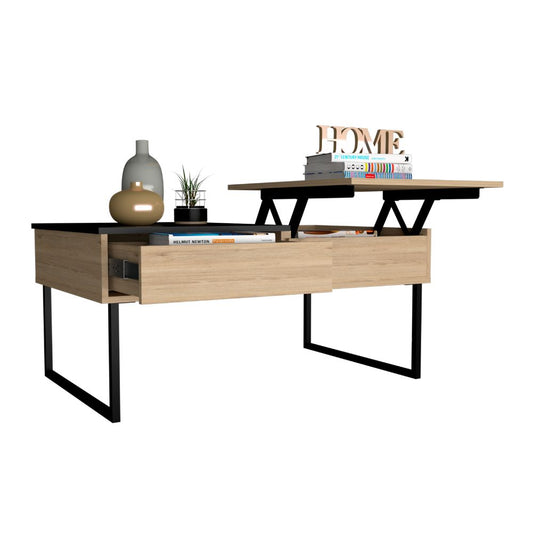 Mesa De Centro Funcional Base Flotante Rovere Wengue