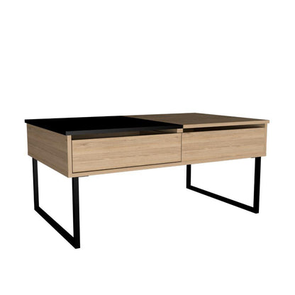 Mesa De Centro Funcional Base Flotante Rovere Wengue