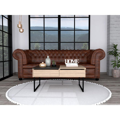 Mesa De Centro Funcional Base Flotante Rovere Wengue