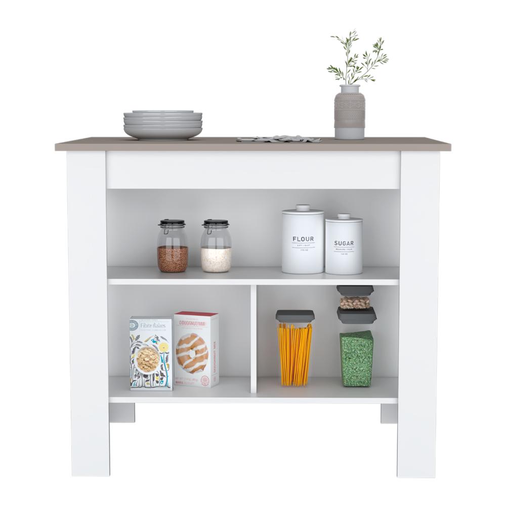 Barra De Cocina Serima Rovere Y Blanco