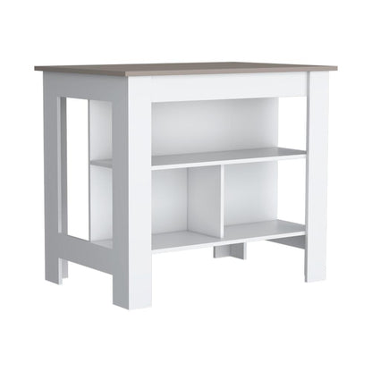Barra De Cocina Serima Rovere Y Blanco
