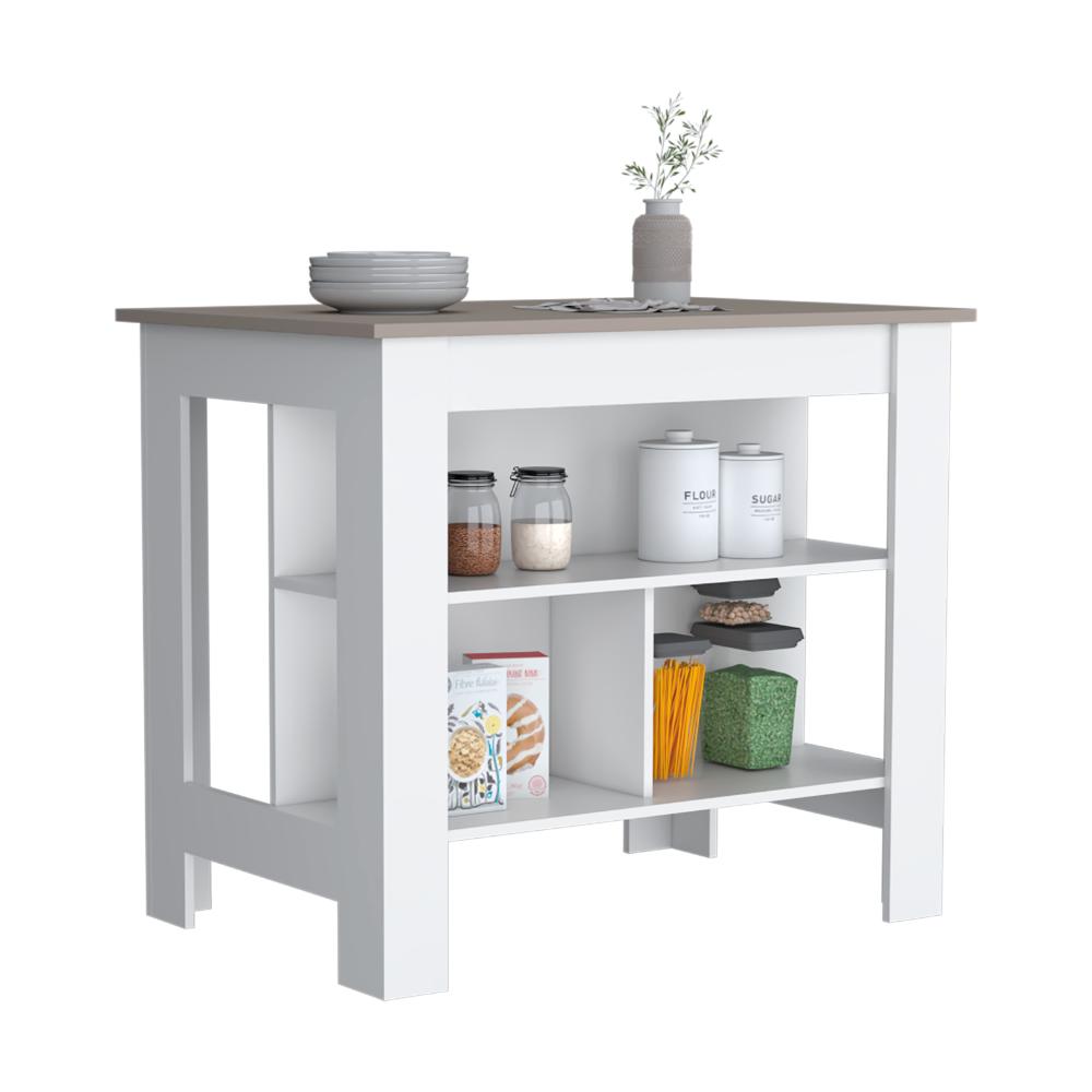 Barra De Cocina Serima Rovere Y Blanco