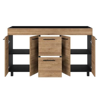 Gabinete Inferior Gucci Miel Y Wengue 150 Cm