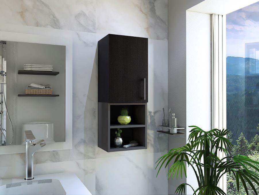 Mueble Auxiliar De Baño Norvia  Wengue + Plomo